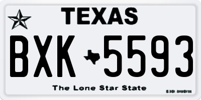 TX license plate BXK5593