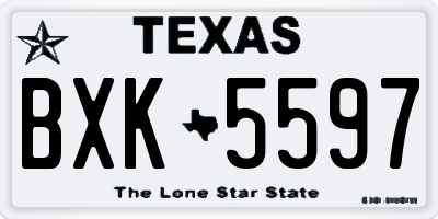 TX license plate BXK5597