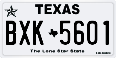 TX license plate BXK5601