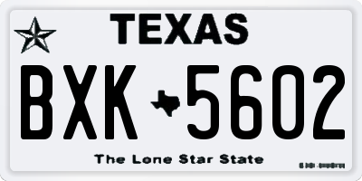 TX license plate BXK5602