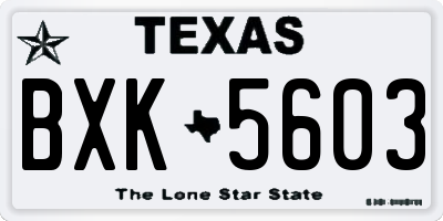 TX license plate BXK5603