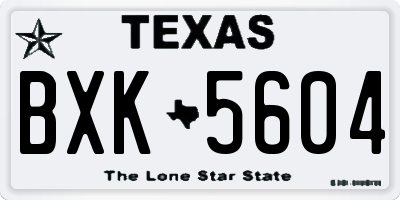 TX license plate BXK5604