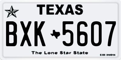 TX license plate BXK5607