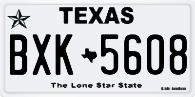 TX license plate BXK5608