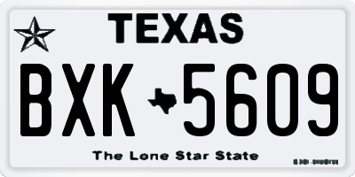 TX license plate BXK5609