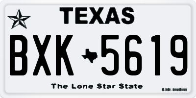 TX license plate BXK5619