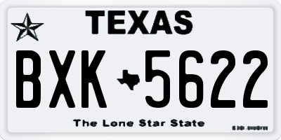 TX license plate BXK5622