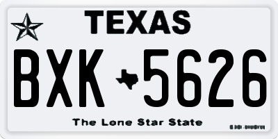 TX license plate BXK5626