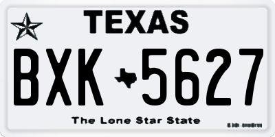 TX license plate BXK5627