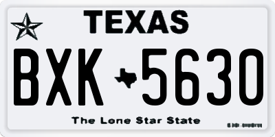 TX license plate BXK5630