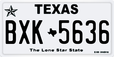 TX license plate BXK5636
