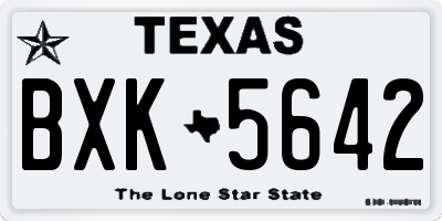 TX license plate BXK5642