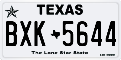 TX license plate BXK5644