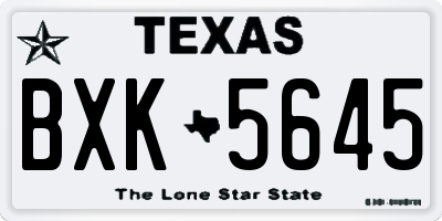 TX license plate BXK5645