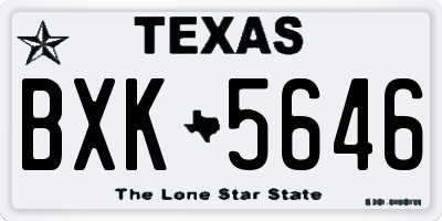 TX license plate BXK5646