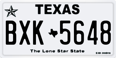 TX license plate BXK5648