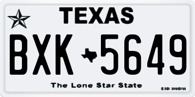 TX license plate BXK5649
