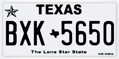 TX license plate BXK5650