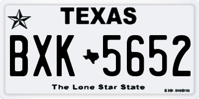 TX license plate BXK5652