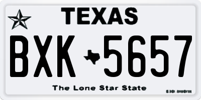 TX license plate BXK5657