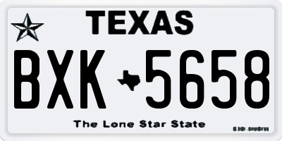 TX license plate BXK5658