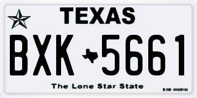 TX license plate BXK5661
