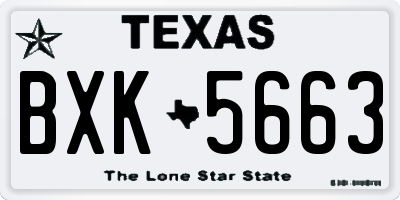 TX license plate BXK5663