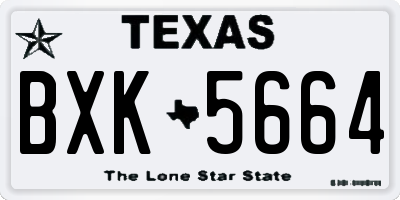 TX license plate BXK5664
