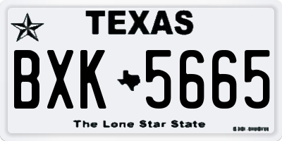 TX license plate BXK5665