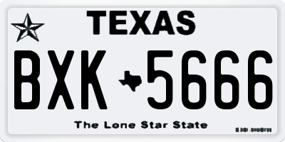TX license plate BXK5666