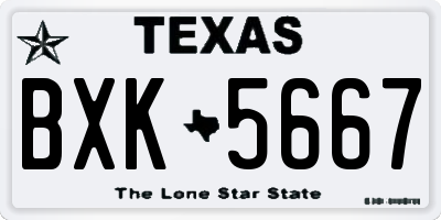 TX license plate BXK5667