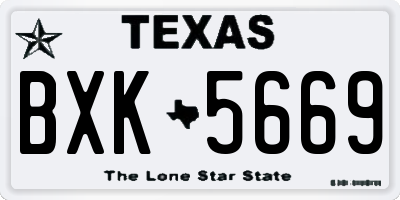 TX license plate BXK5669