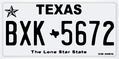 TX license plate BXK5672