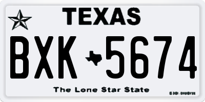 TX license plate BXK5674