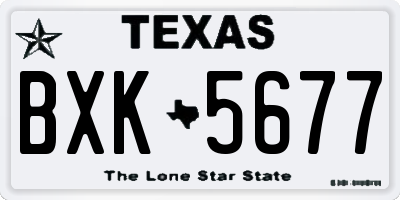 TX license plate BXK5677