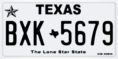 TX license plate BXK5679
