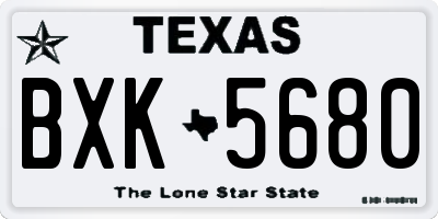 TX license plate BXK5680