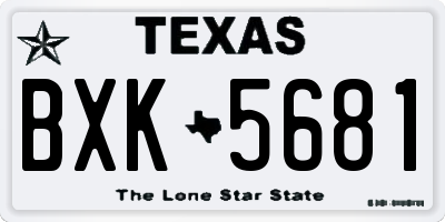 TX license plate BXK5681