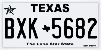 TX license plate BXK5682