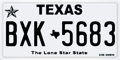 TX license plate BXK5683
