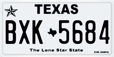 TX license plate BXK5684