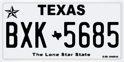 TX license plate BXK5685