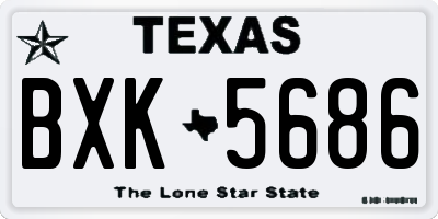 TX license plate BXK5686