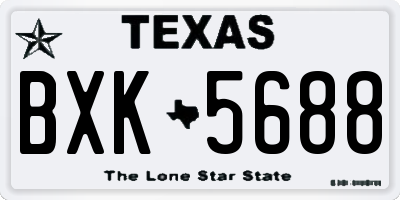 TX license plate BXK5688