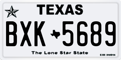 TX license plate BXK5689