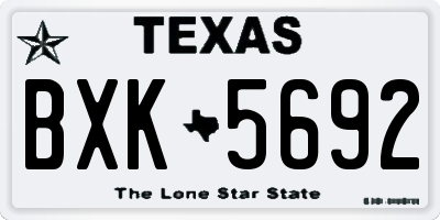 TX license plate BXK5692