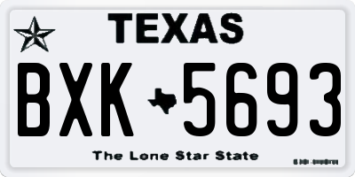 TX license plate BXK5693