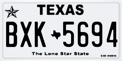 TX license plate BXK5694