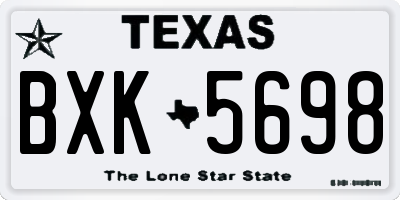 TX license plate BXK5698