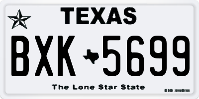 TX license plate BXK5699